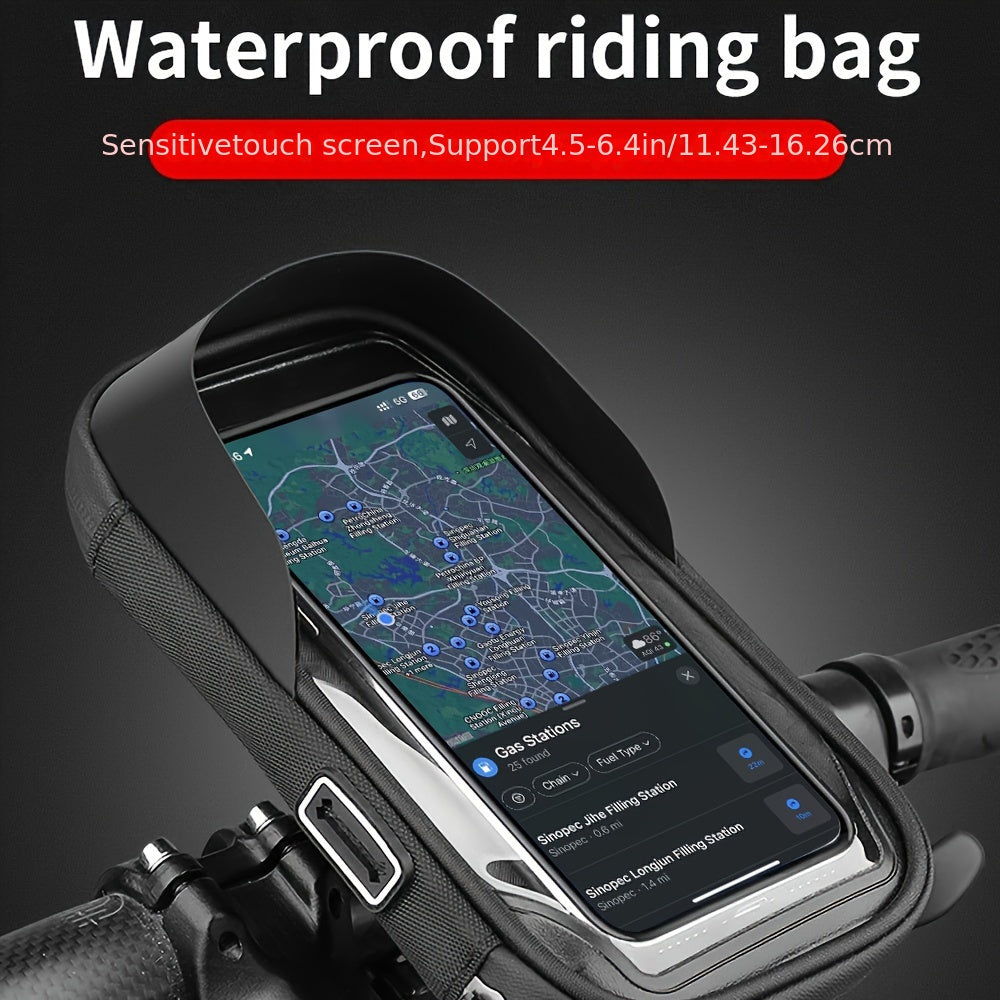 Holder Waterproof Bicycle and Motorcycle Phone for Handlebar Bag with 360° Rotation Option