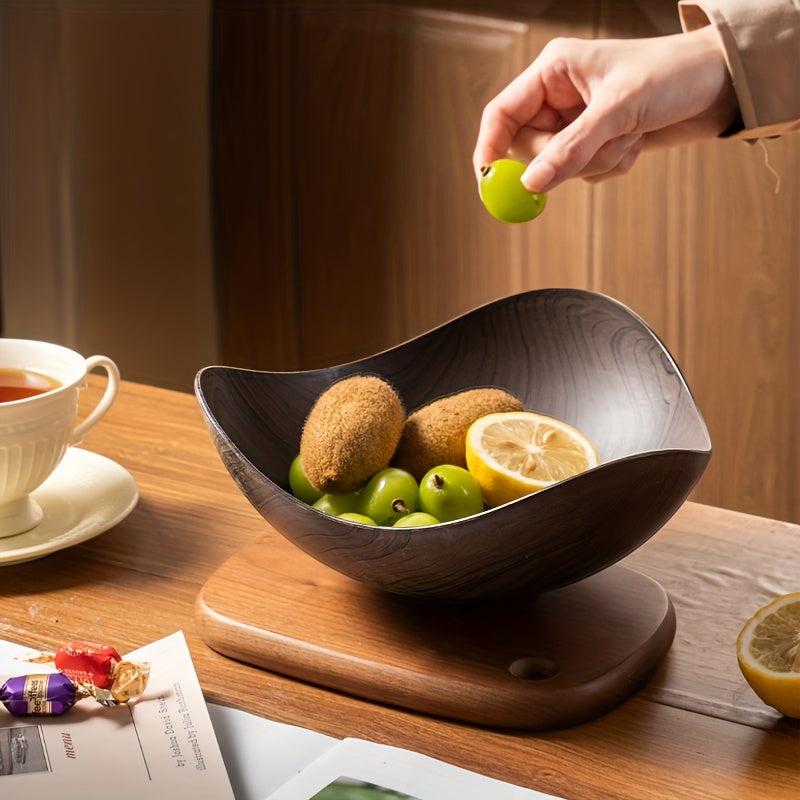 Bowl with Large Fruit Wood Look for Decorative and Practical for Table Use