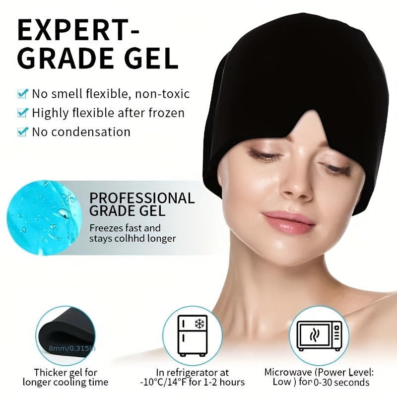 Migraine Hat with Cooling Gel for Cooling Headband for Relief from Migraine, Fever, and Fatigue