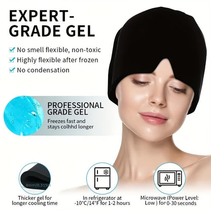 Migraine Hat with Cooling Gel for Cooling Headband for Relief from Migraine, Fever, and Fatigue
