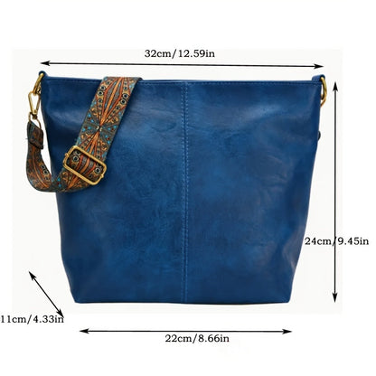 Bag Wide Geometric for Large Capacity Crossbody with Retro Vibe