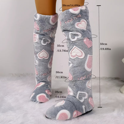 Soft Ladies Slippers with Heart Pattern for Comfortable and Quiet