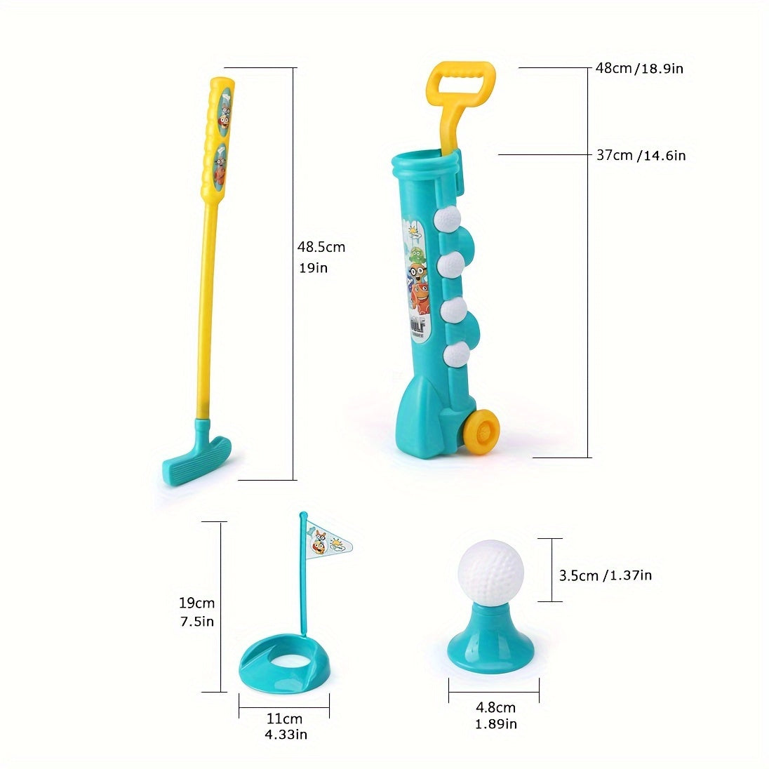 Set with Mini Golf Design for Kids for Fun and Active Outdoor Adventures