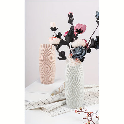 Vase with Decorative Plastic Geometric Relief for Modern and Unbreakable