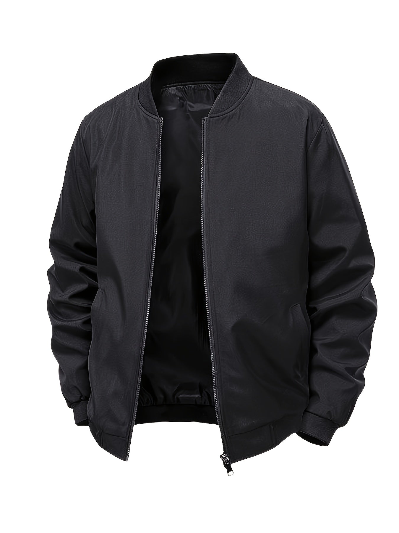 Men's Summer Jacket with Baseball Collar and Zip Fastening for Casual Use