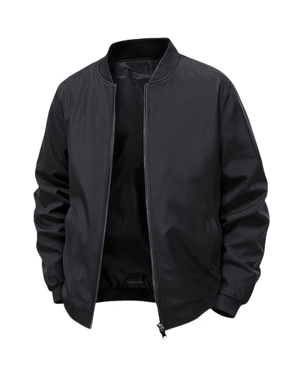 Men's Summer Jacket with Baseball Collar and Zip Fastening for Casual Use
