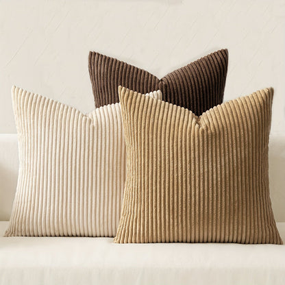 Cushion with Bohemian Rib Cover with Stripe Texture for Soft, Stylish, and Decorative