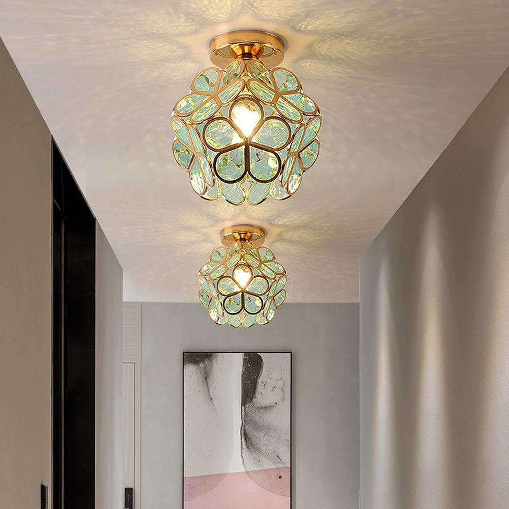 Glass with Ceiling Lamp with Floral Design for Warm and Stylish Indoor Lighting