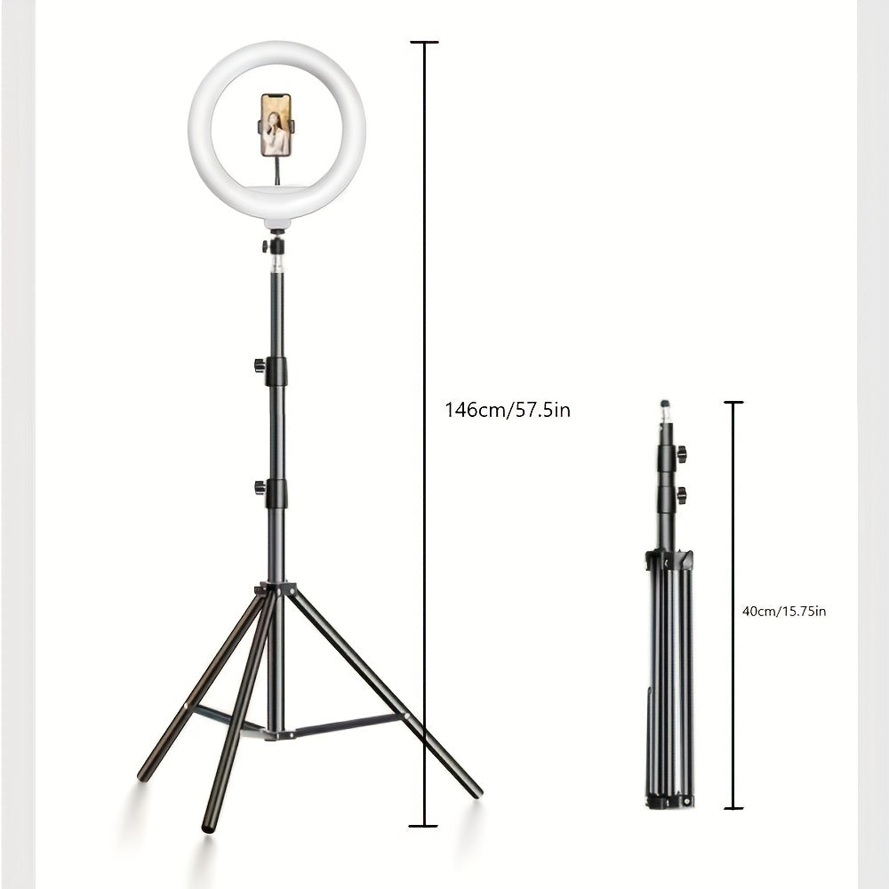 Holder LED Ring Light with Tripod and Phone for Perfect Selfies and Video Recordings