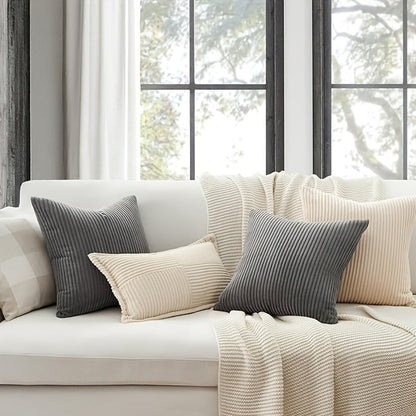 Cushion with Bohemian Rib Cover with Stripe Texture for Soft, Stylish, and Decorative