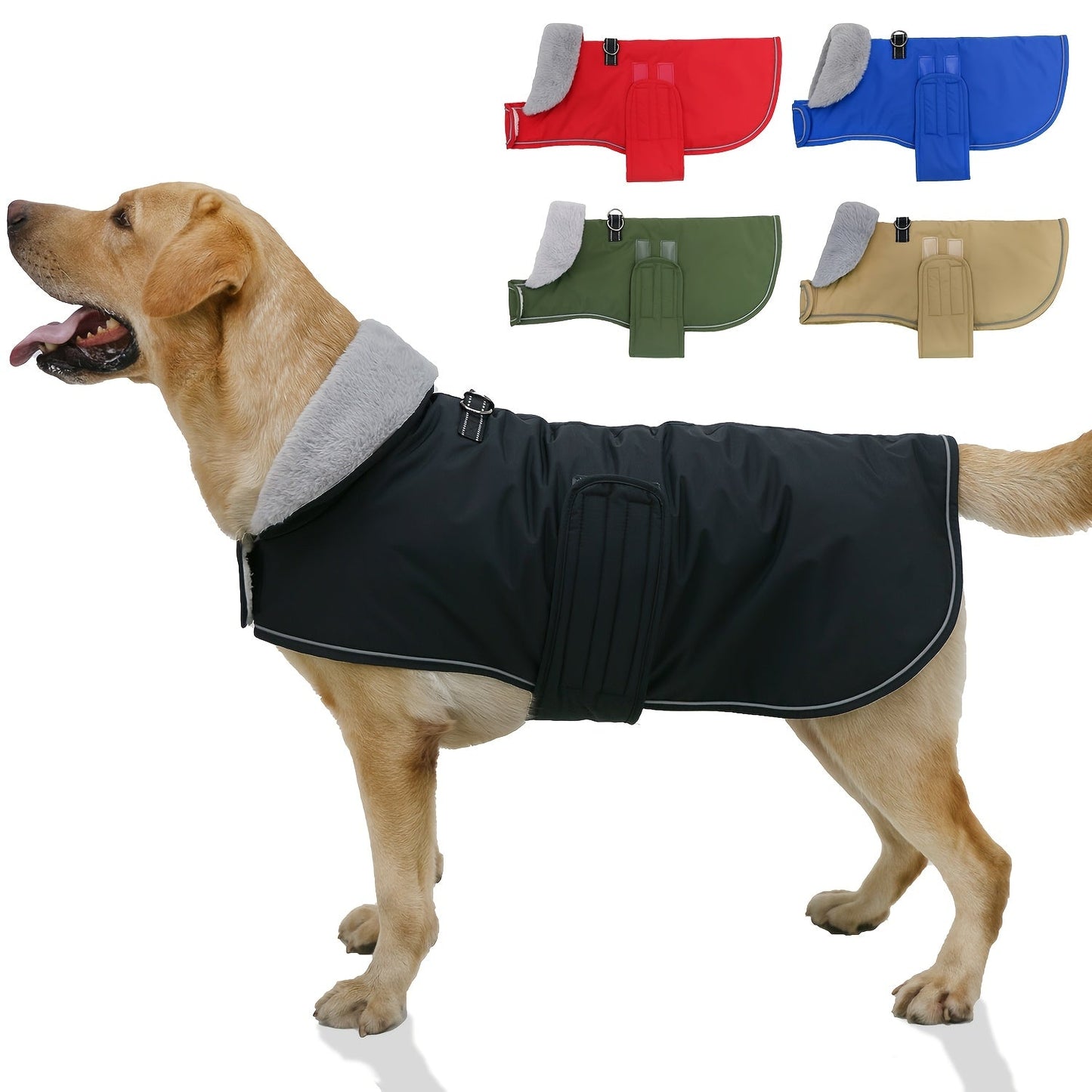 Dog Coat with Warm Lining for Various Dog Breeds for Winter Use
