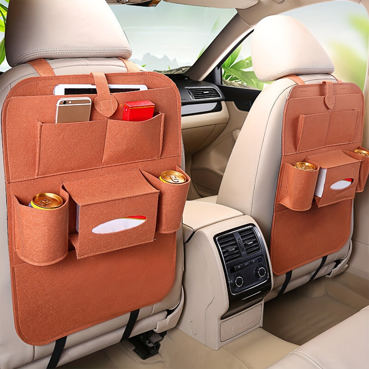 Organiser with Car Seat Storage Pockets and Tablet Holder for Back Seat