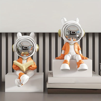 Decorative Astronaut Figurine Bookend for Living Room and Office Interior