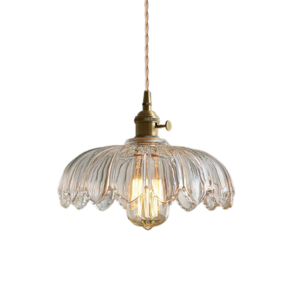 Glass Pendant Lamp in Flower Shape with Decorative and Atmospheric Design