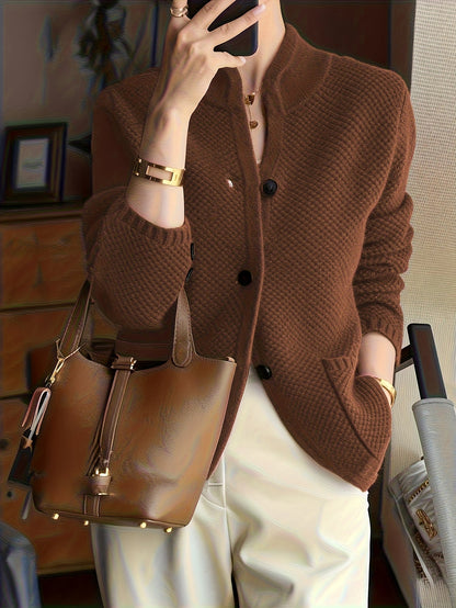 Ladies Knitted Sweater with High Neck for Comfortable and Timeless