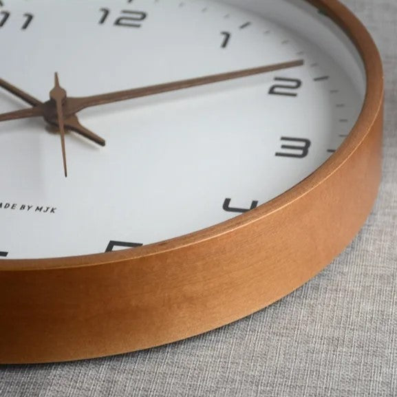 Clock with Minimalist Wall Wooden Frame for Stylish, Timeless and Clear