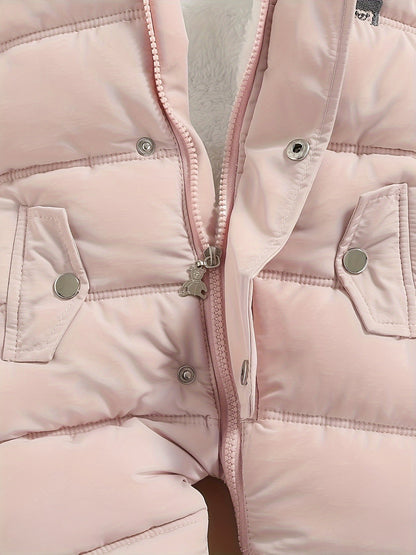 Snowy Baby Romper for Warm Winter Onesie with Hood for Outdoors