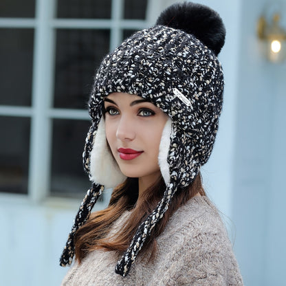 Olivia Warm Winter Hat for Knitted Hat with Fleece and Ear Flaps