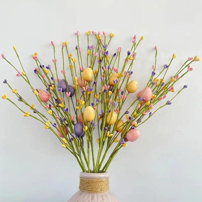 Decorative Easter Branches with Coloured Eggs for Cheerful Spring Decoration