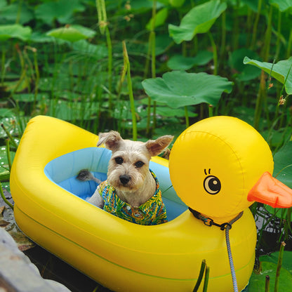 Ring with Inflatable Duck Shaped Swimming Design for Dogs for Safe Water Fun
