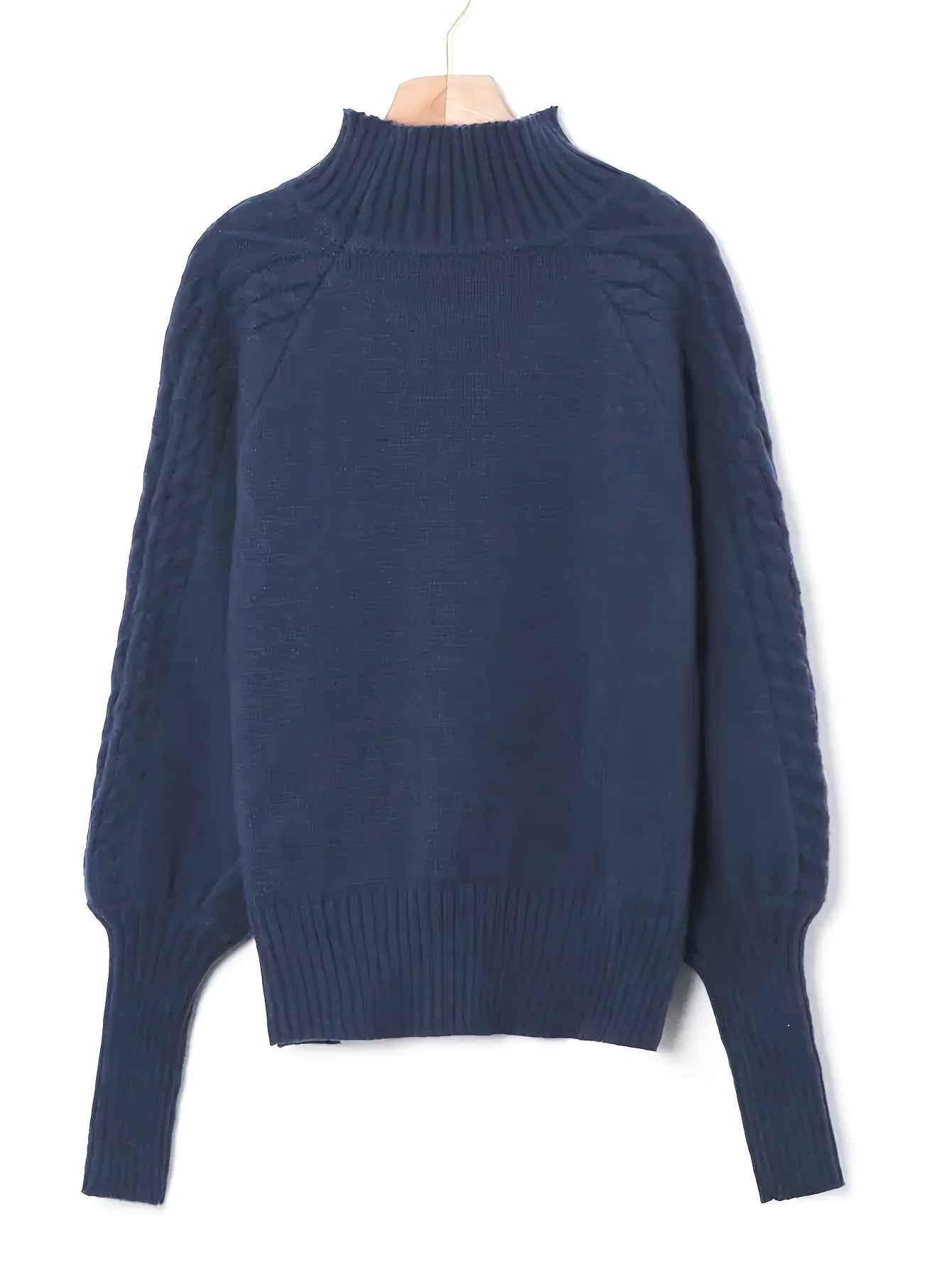 Ladies Knitted Pullover with High Neck for Elegant and Comfortable