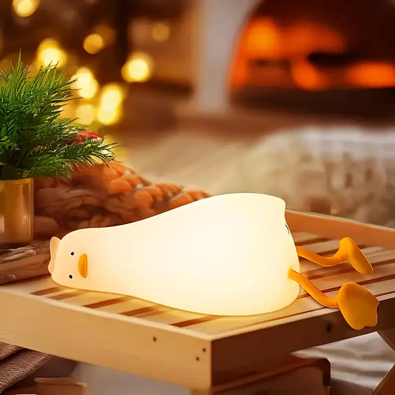 Duck Night Light with Soft Silicone and Dimmable Light for Children's Room