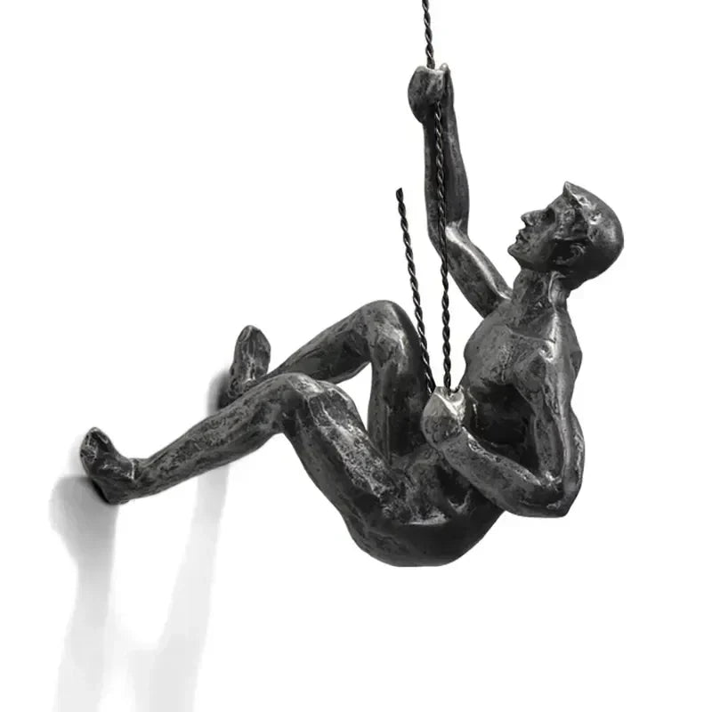 Set with Decorative Climbing Figures Wall Sculpture Design for Modern Wall Decoration