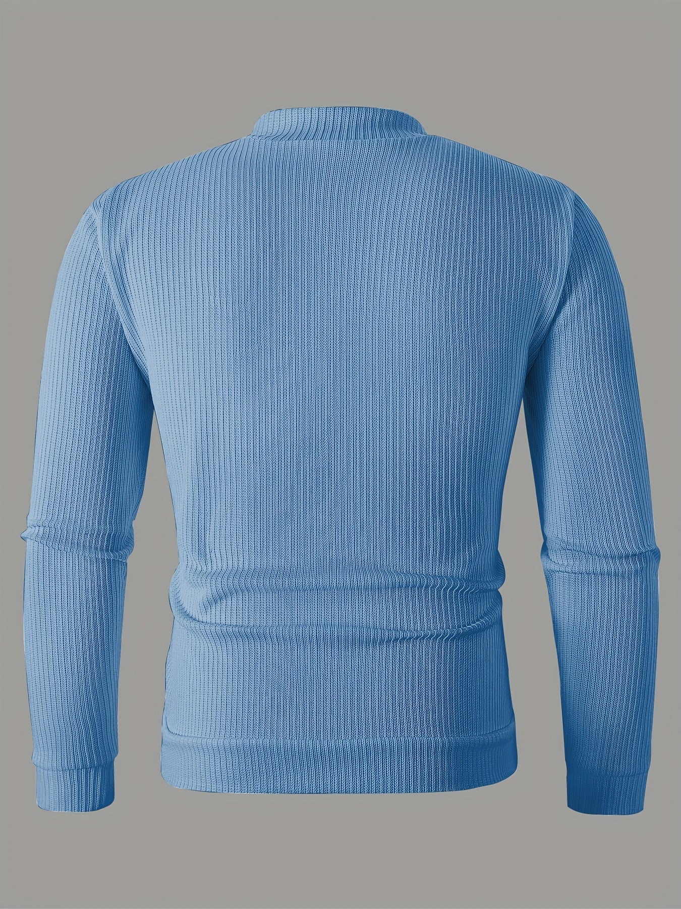 Men's Ribbed Zip-Up Cardigan for Relaxed Fit for Autumn and Winter