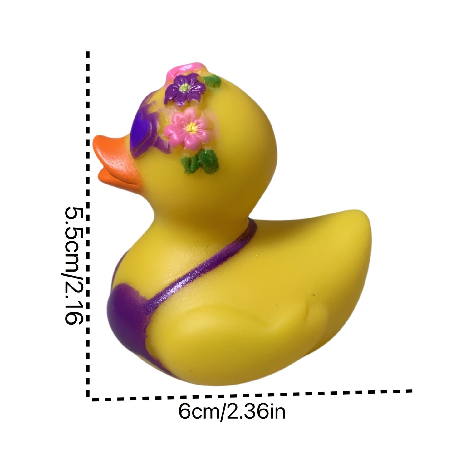 Desk with Decorative Rubber Duck with Flowers and Bikini for , Car, or Party Decoration