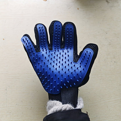 Glove with Grooming Design for Dogs and Cats for Silicone De-Shedding and Massaging