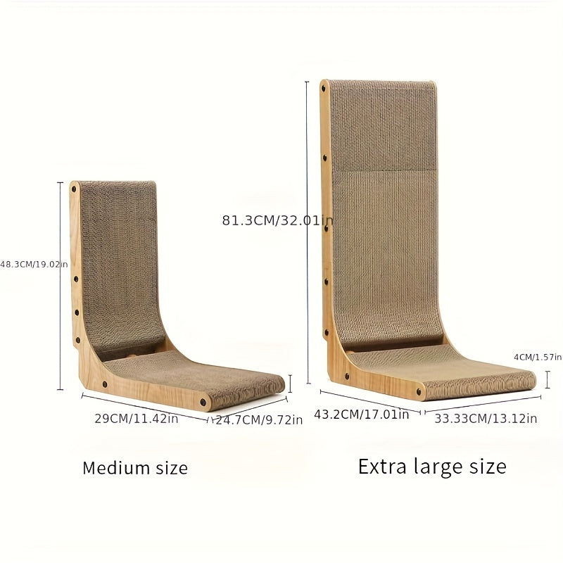 L-Shaped Cat Scratching Board for Indoor Use for Durable, Stable, and Space-Saving