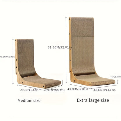 L-Shaped Cat Scratching Board for Indoor Use for Durable, Stable, and Space-Saving