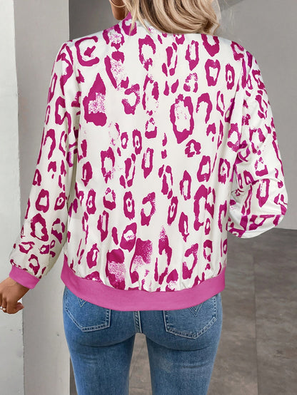 Ladies' Summer Jacket with Leopard Print and Zip