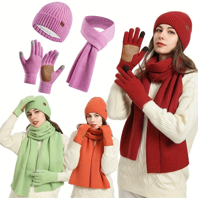 Set Joyful Winter for Hat, Scarf, and Gloves for Couples