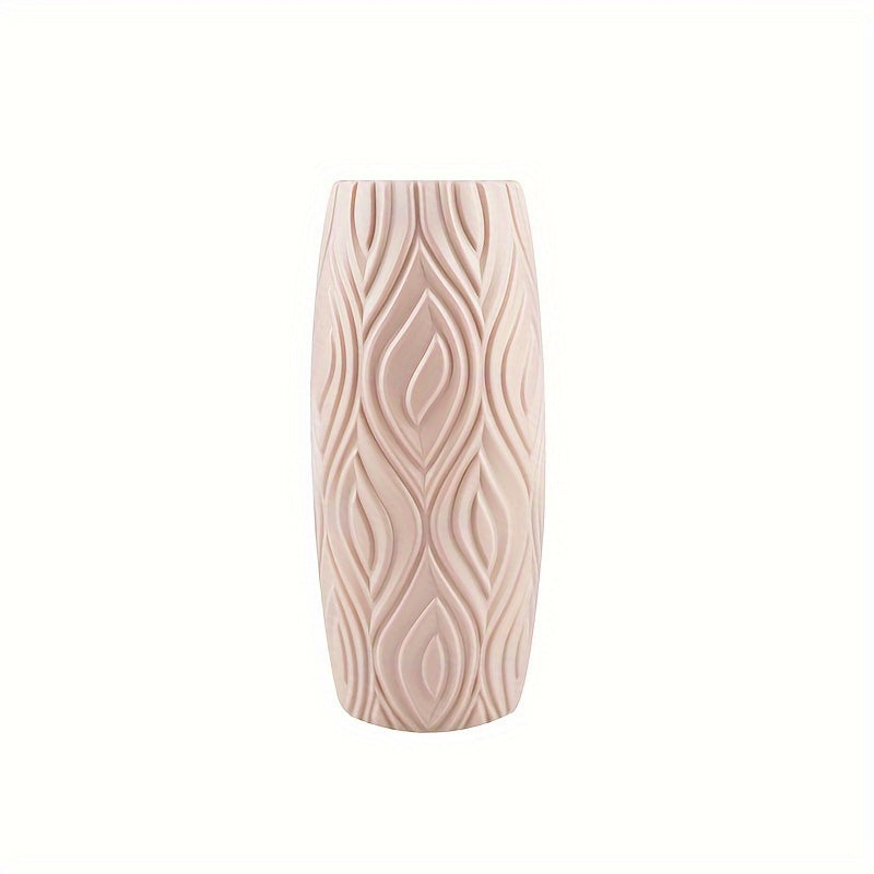 Vase with Decorative Plastic Geometric Relief for Modern and Unbreakable