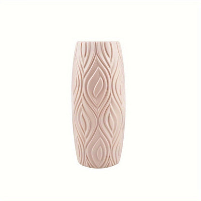 Vase with Decorative Plastic Geometric Relief for Modern and Unbreakable