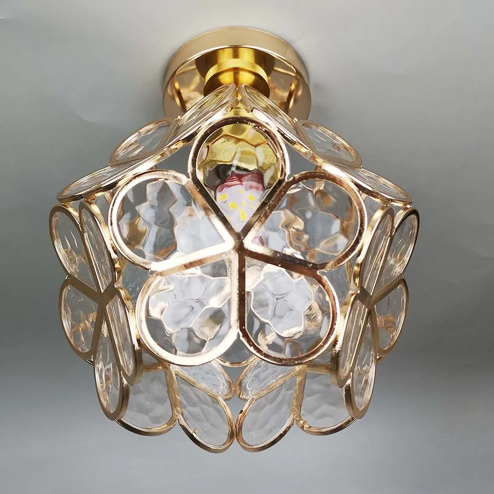 Glass with Ceiling Lamp with Floral Design for Warm and Stylish Indoor Lighting