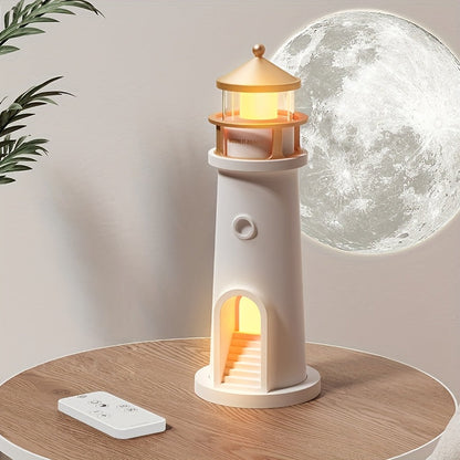 Table Lamp with Decorative Lighthouse Adjustable Light for Interiors