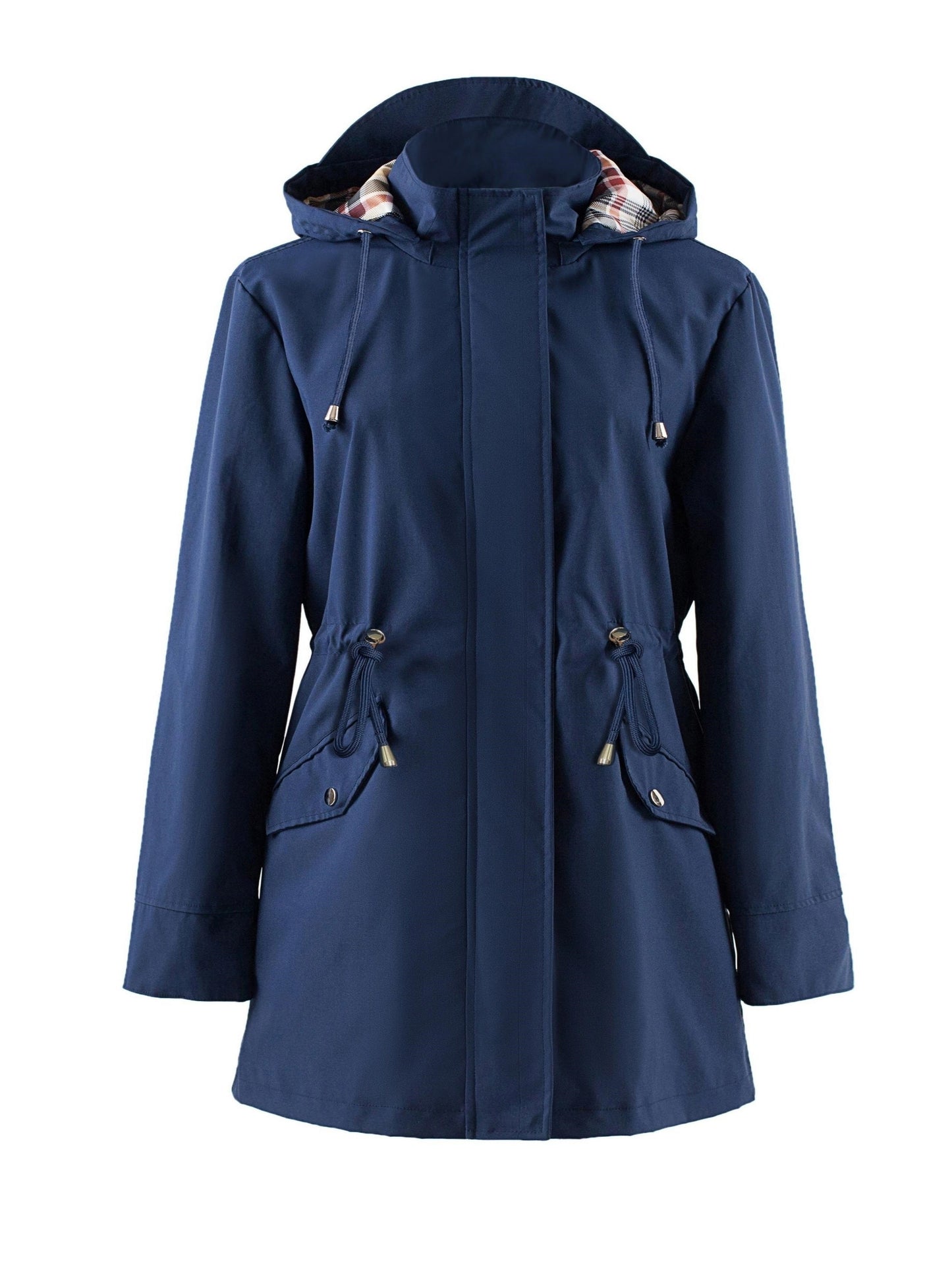 Plus Size Padded Jacket with Hood and Drawstring for Casual and Comfortable