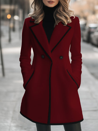 Refined Ladies' Coat with Contrasting Finishing for Elegant and Timeless