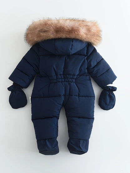 Frosty Baby Romper for Luxe Winter Jumpsuit with Hood for the Colder Months