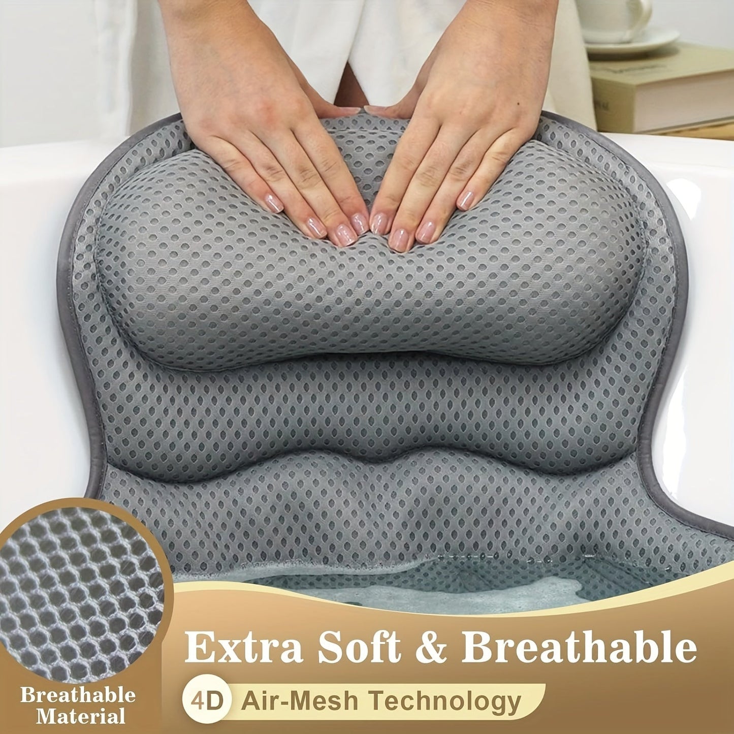 Pillow Luxiespa 4D Luxe Bath for Breathable Pillow with Neck and Back Support