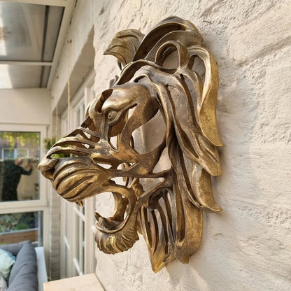 Metal Lion Head Wall Decoration for Elegant and Strong