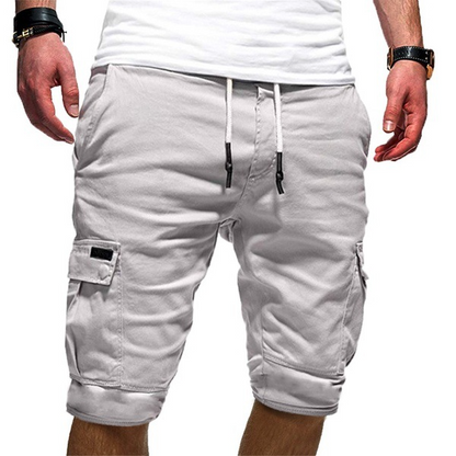 Men's Cargo Shorts with Drawstring and Functional Pockets