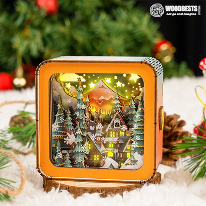 Light with Atmospheric 3D Christmas House Scale for Warm LED Light and Unique Decoration