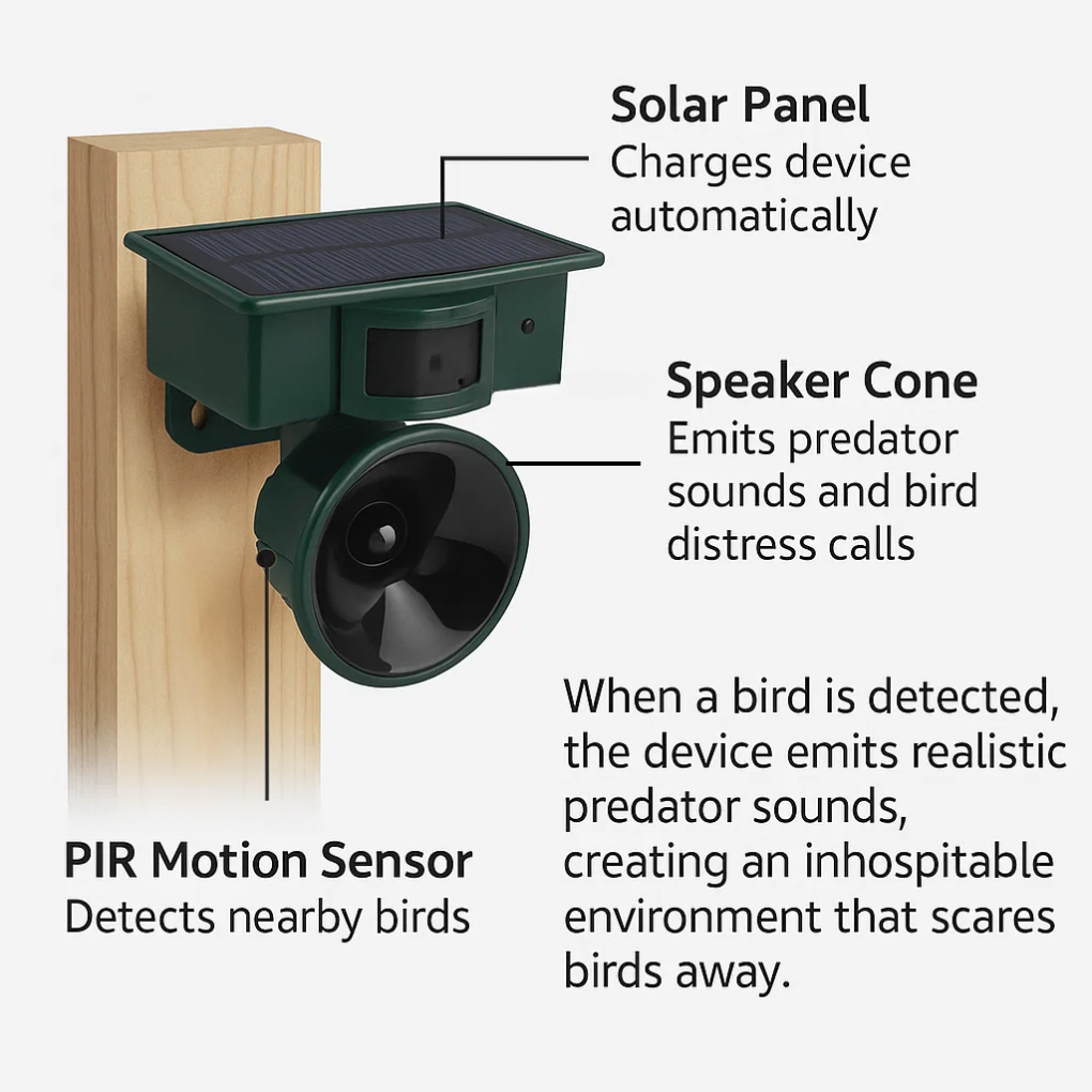 Gardenguard Bird Repeller for Smart Motion Sensor for a Peaceful Garden
