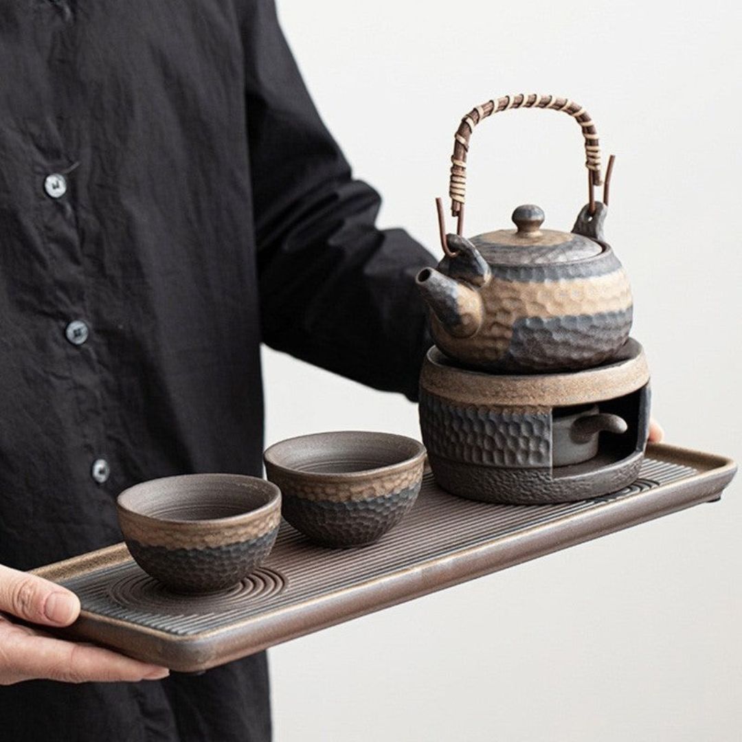 Japanese Ceramic Tea Set with Warmer for Peace and Elegance