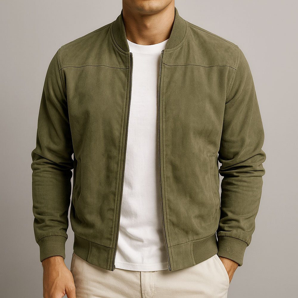Stylish Men's Summer Jacket with Suede Look and Comfortable Modern Fit