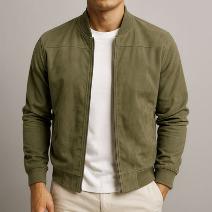 Stylish Men's Summer Jacket with Suede Look and Comfortable Modern Fit