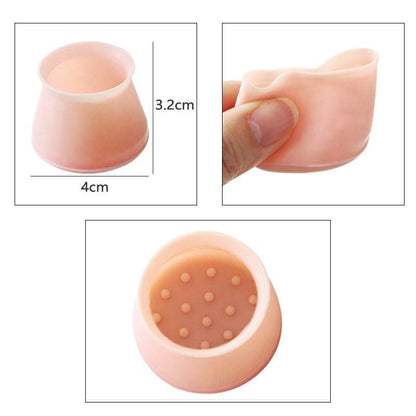 Flexigrip Pro for Transparent Silicone Chair Leg Covers with Anti-Slip Felt Base